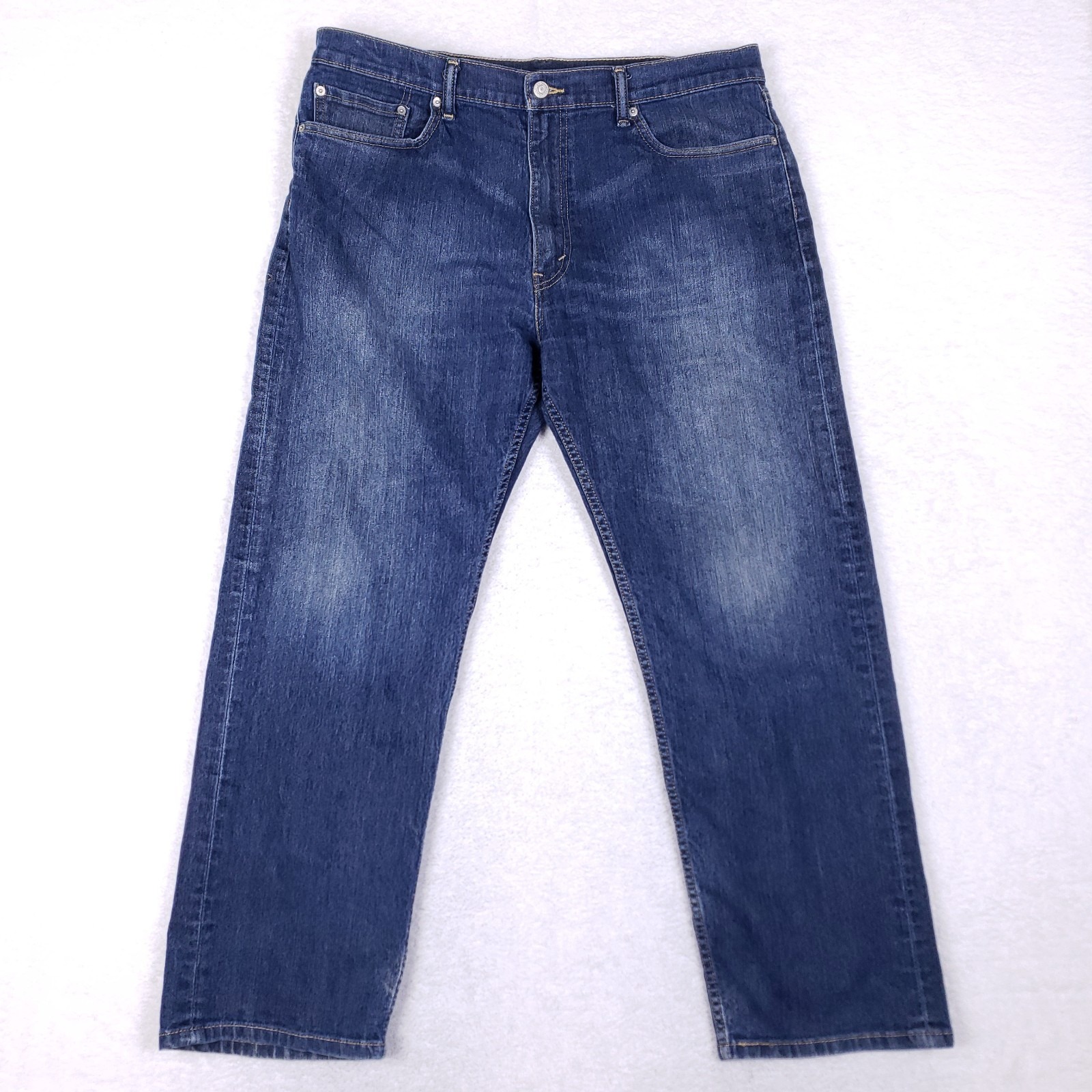 Levi's 505 Men's Straight Leg Jeans W38 L30 Medium Blue Stretch Denim